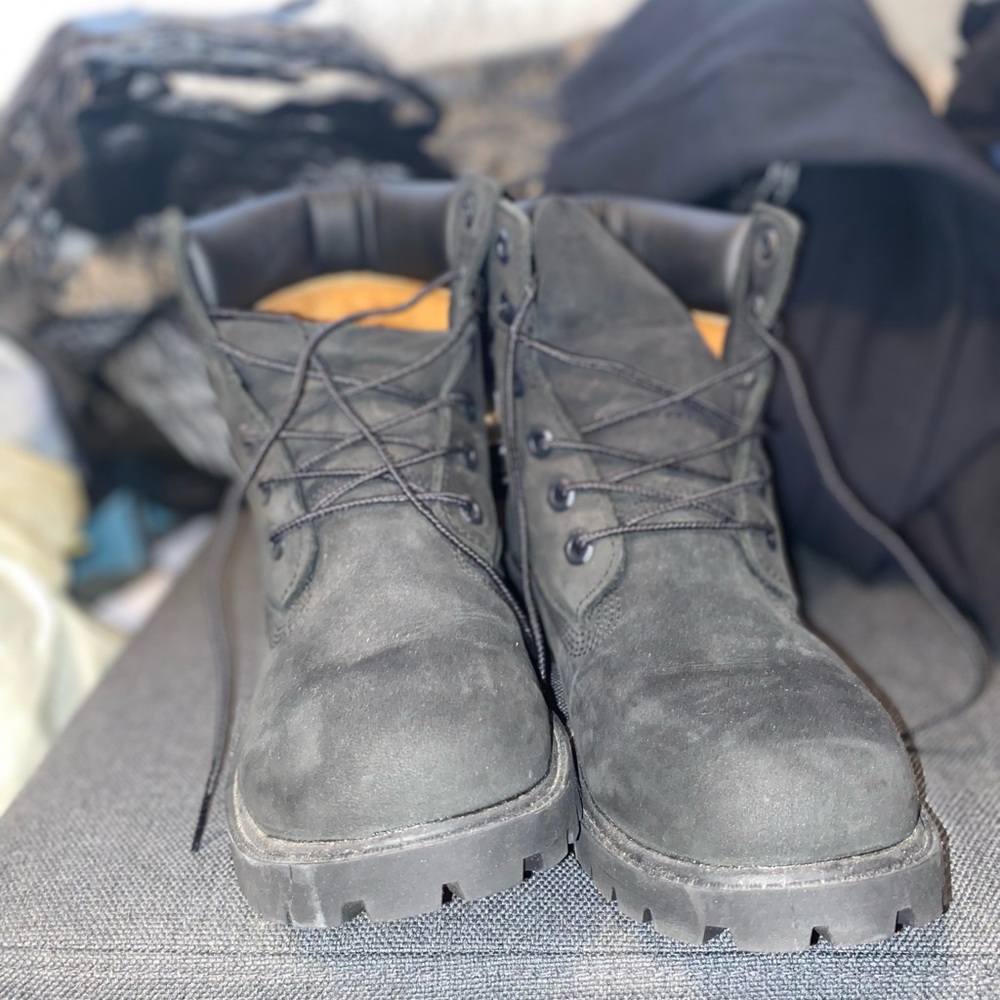 Black 6inch Waterproof Timberland Boots 6Y/8W